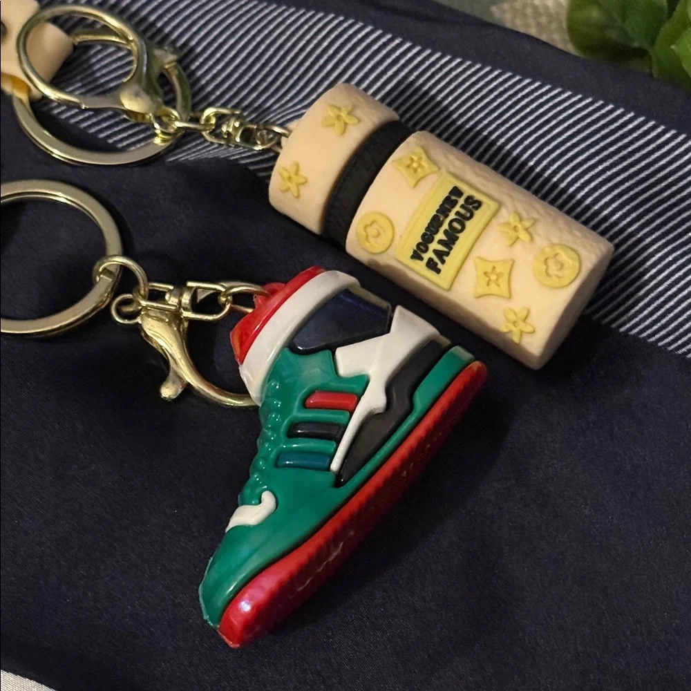 Adidas Green Shoe andCream Fashion Bottle Keychain
